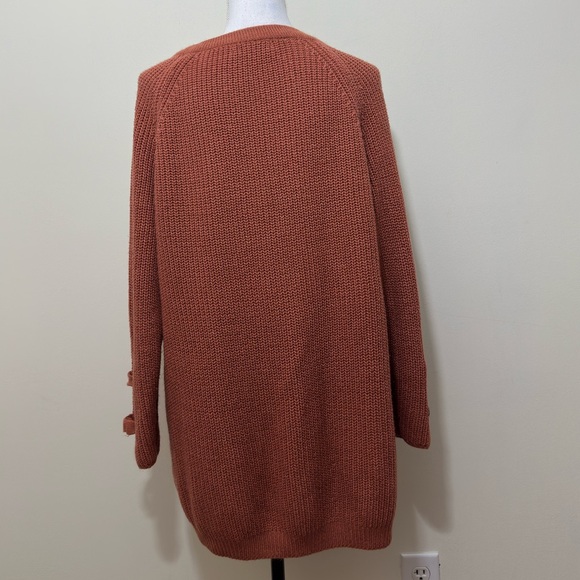 NWOT Military Hippe Lace Up V-neck Neck Knit Sweater Size one size stretch - Picture 4 of 8